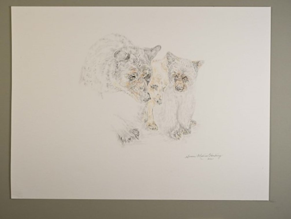 Three Bears on 140lb watercolour paper