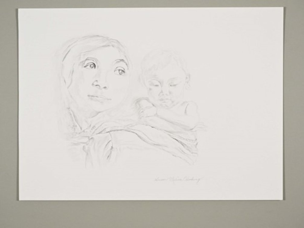 Women with Child on 140lb watercolour paper