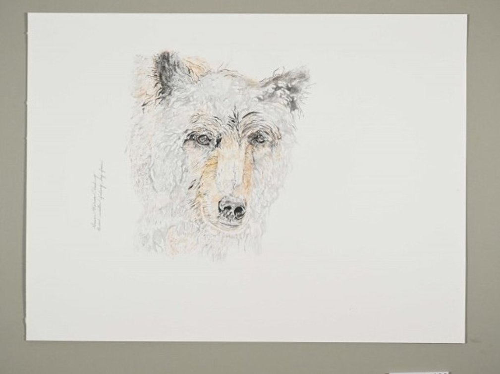 PolarbearWith Fishing Ice Face on 140lb watercolour paper