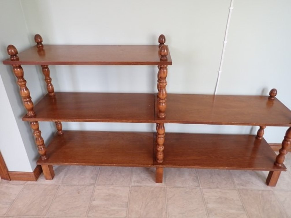 Colonial Style Wood Shelving Unit