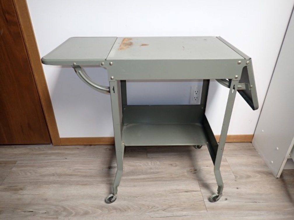 Vintage Metal Drop-leaf Typewriter Table