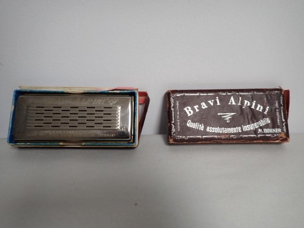 Vintage M. Hohner Bravi Alpini Harmonica in Original Box