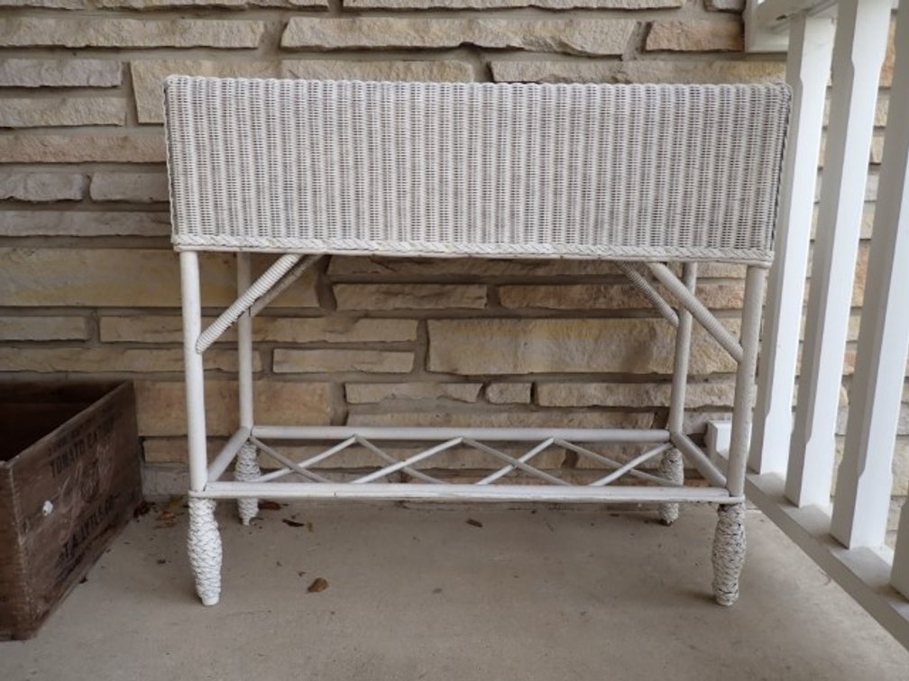 White Wicker Planter