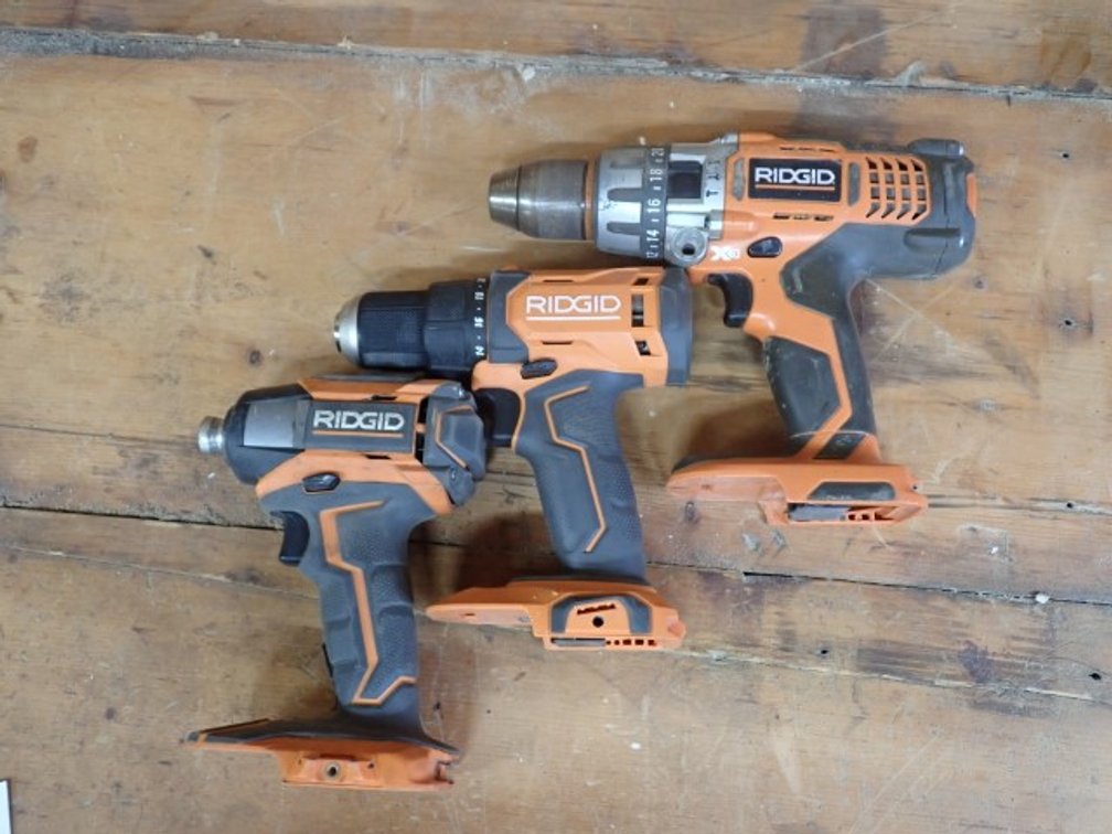 RIGID Set of 3 Battery Powered Drills
