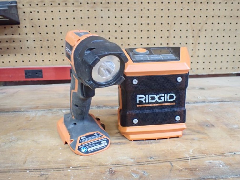 RIGID Portable Radio & Speaker and Work Light