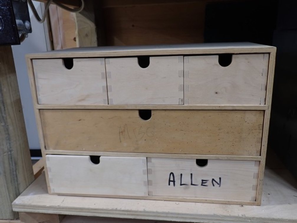 6-Drawer Wood Storage Box