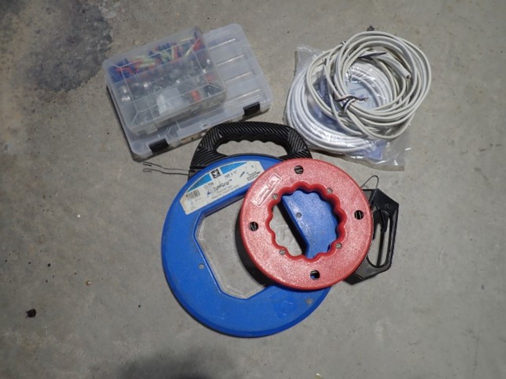 Electrician's Fish Tape and Clamps