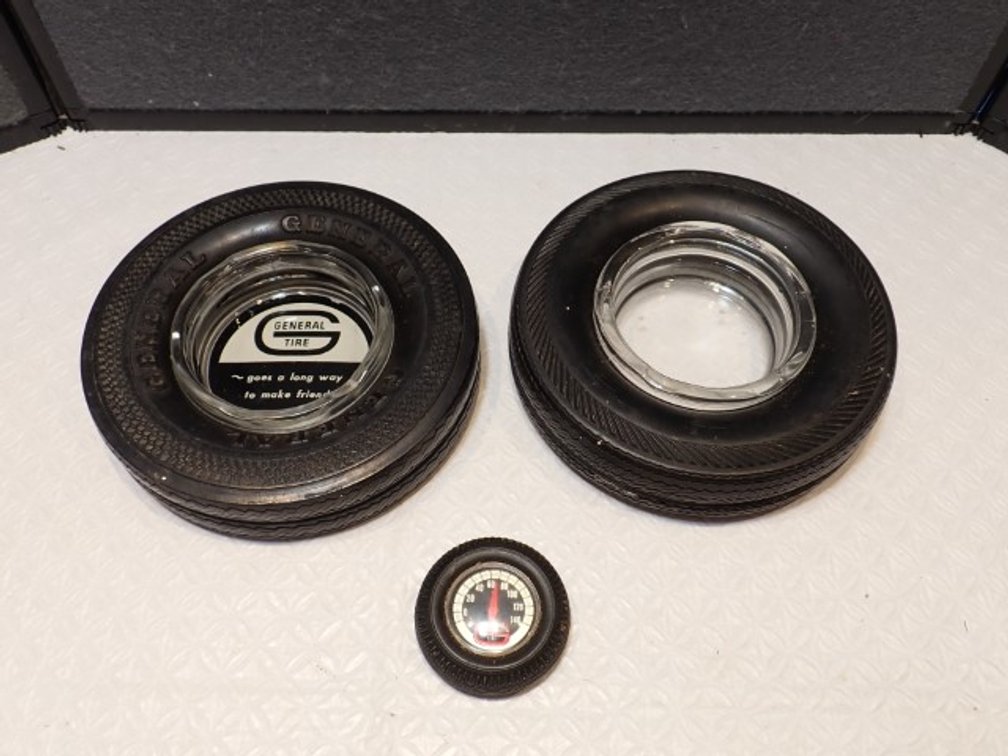 Vintage Tire Advertising Ashtray Plus