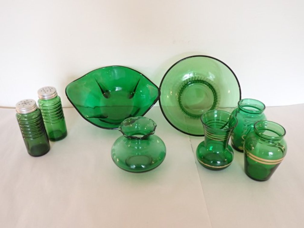 Vintage Green Glassware