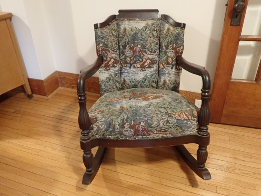 Antique Upholstered Rocking Chair