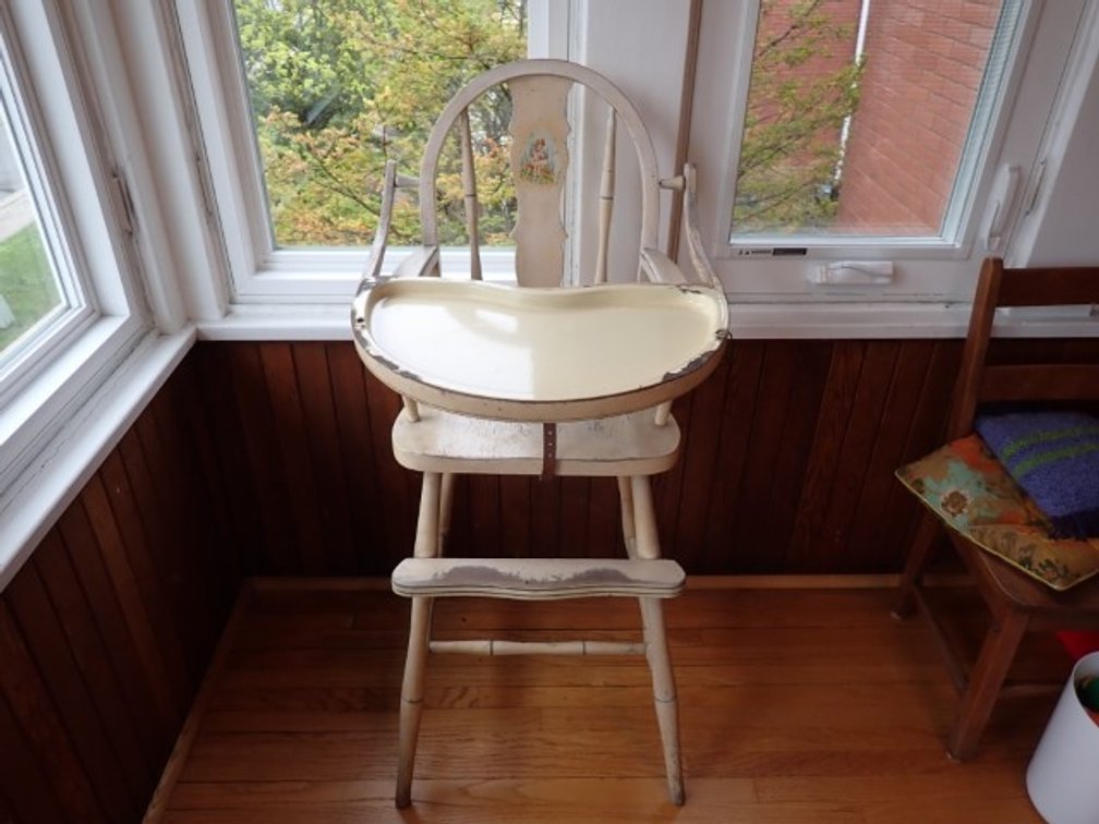 1930s Wooden Child's High Chair
