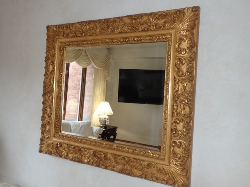 Italian Baroque Antique Gold Leaf Mirror