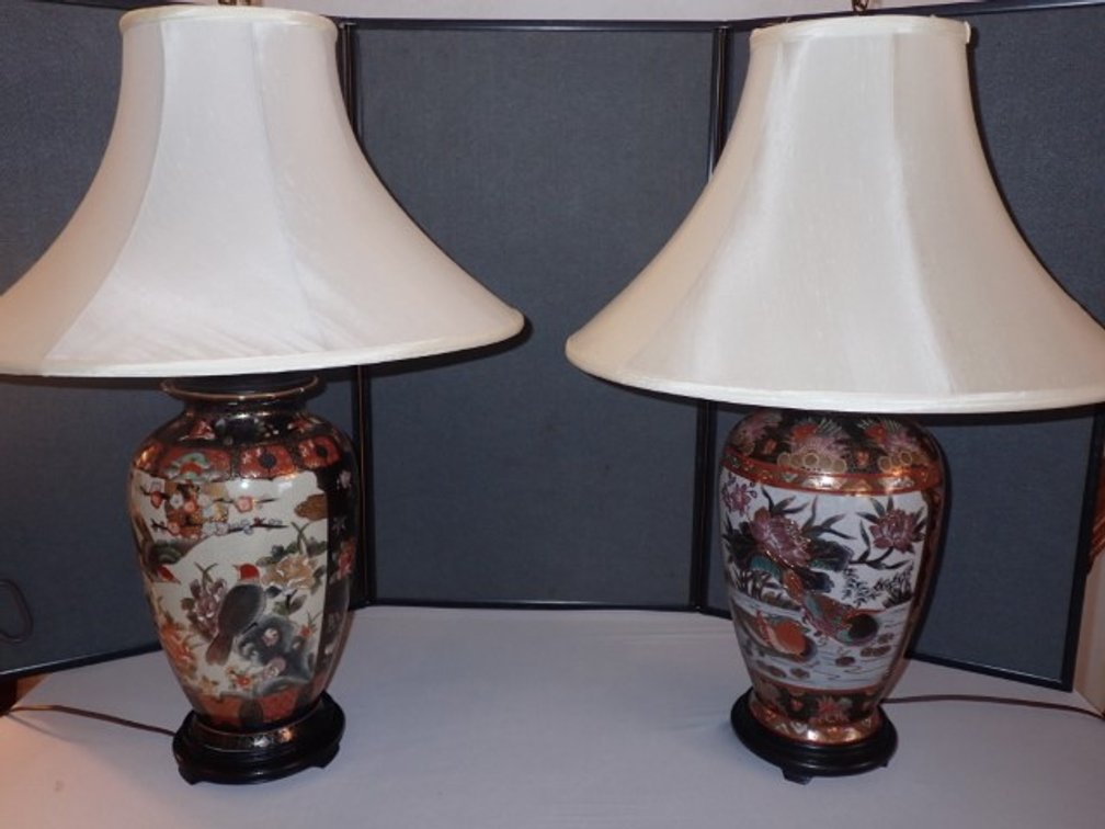 Asia Inspired Pair of Lamps