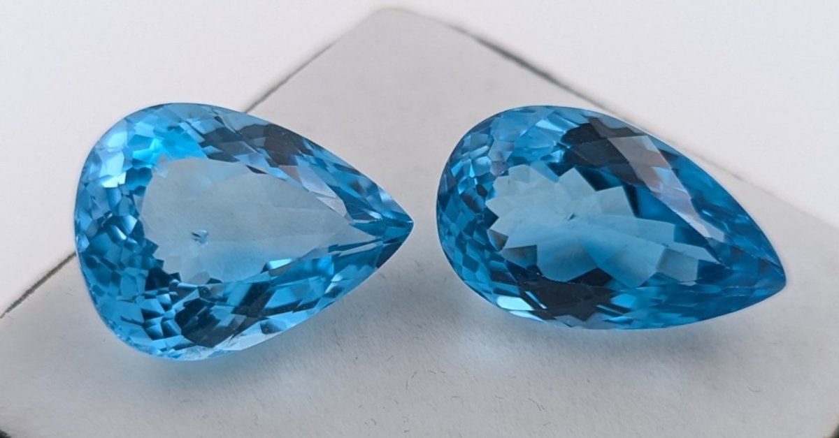 53.91 ct Certified Royal Blue Topaz gemstone Pair
