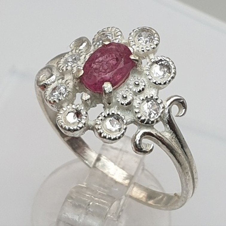 2.31 Gram Certified Silver Ruby gemstone Ring