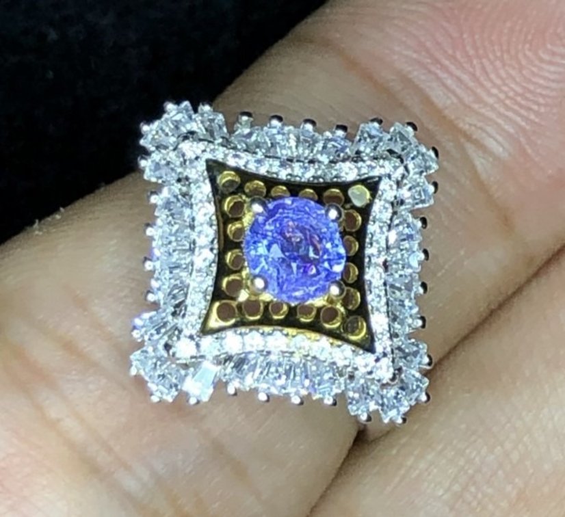 4.98 Gram Certified Silver Tanzanite gemstone Ring