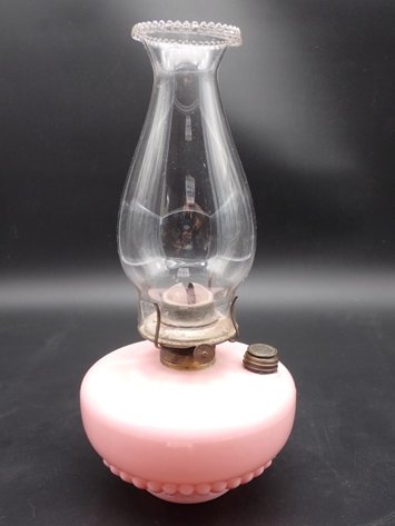 Image for Pink Glass Oil Lamp