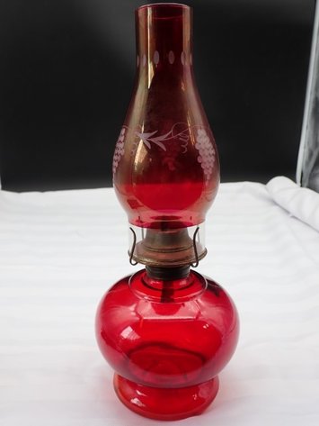 Image for Red Molded Lamp with Chimney