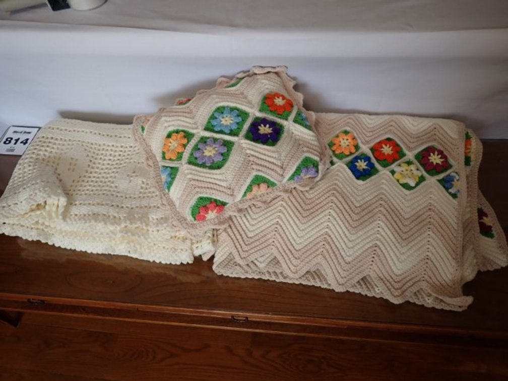Floral Crafted Blanket and Pillow plus
