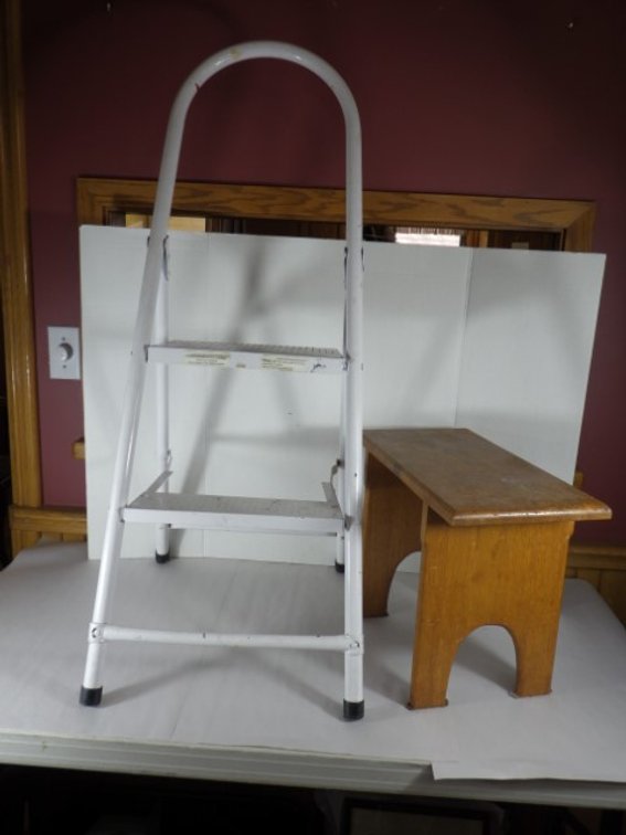 2 Step Metal Ladder & Step Stool
