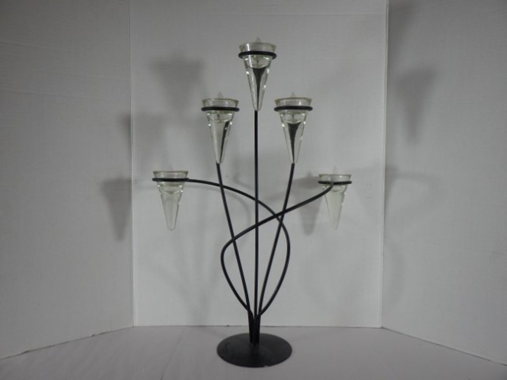 Metal & Glass Candelabra Centerpiece