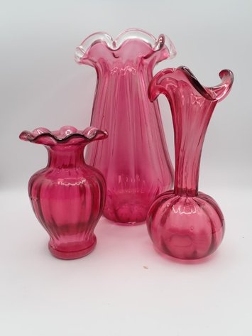 Image for Cranberry Art Glass Vases
