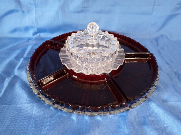 Image for Ruby Red Glass Lazy Susan