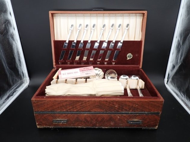 Image for Silver-Plated Flatware & Tiered Storage Chest
