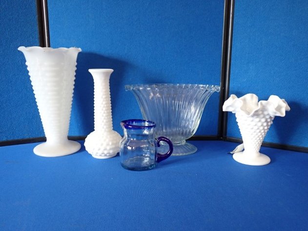 Image for Fenton Milk Glass Vases