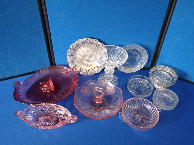 Image for Pink Depression Glass & MCM Glassware