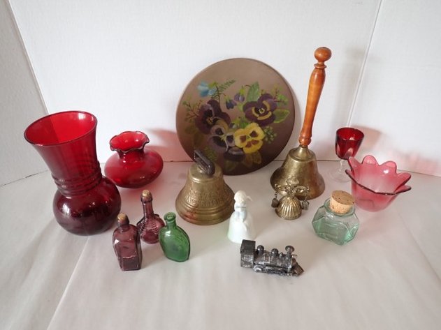 Image for Ruby Red Glass, Miniature Perfume Bottles