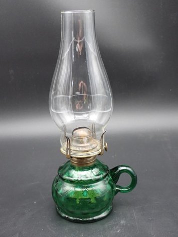 Image for Emerald Green Glass Finger Lamp