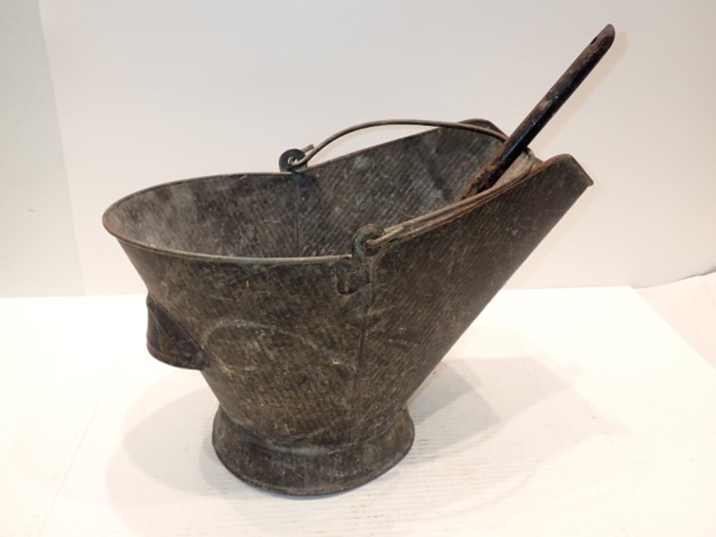 Vintage Coal Hod (Scuttle) & Fireplace Shovel