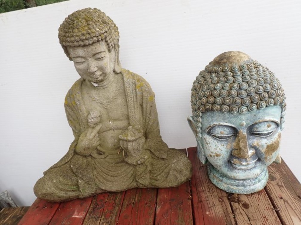 Seated Buddha and Head