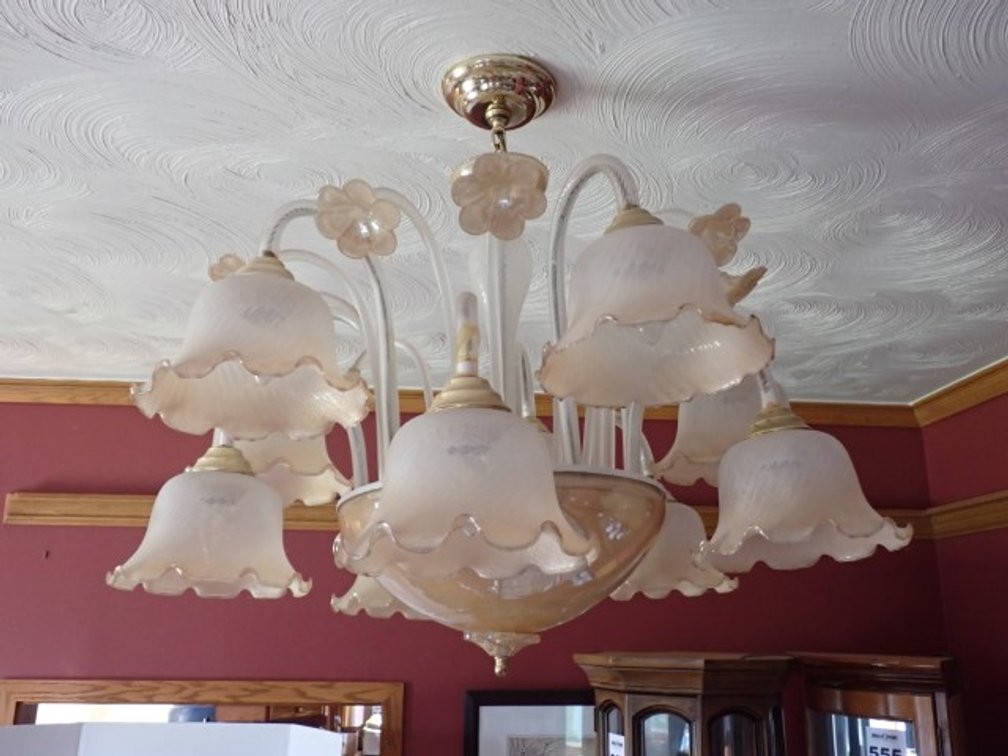Hollywood Regency Murano Glass Chandelier