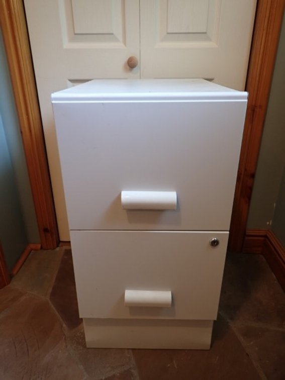 White Metal File Cabinet