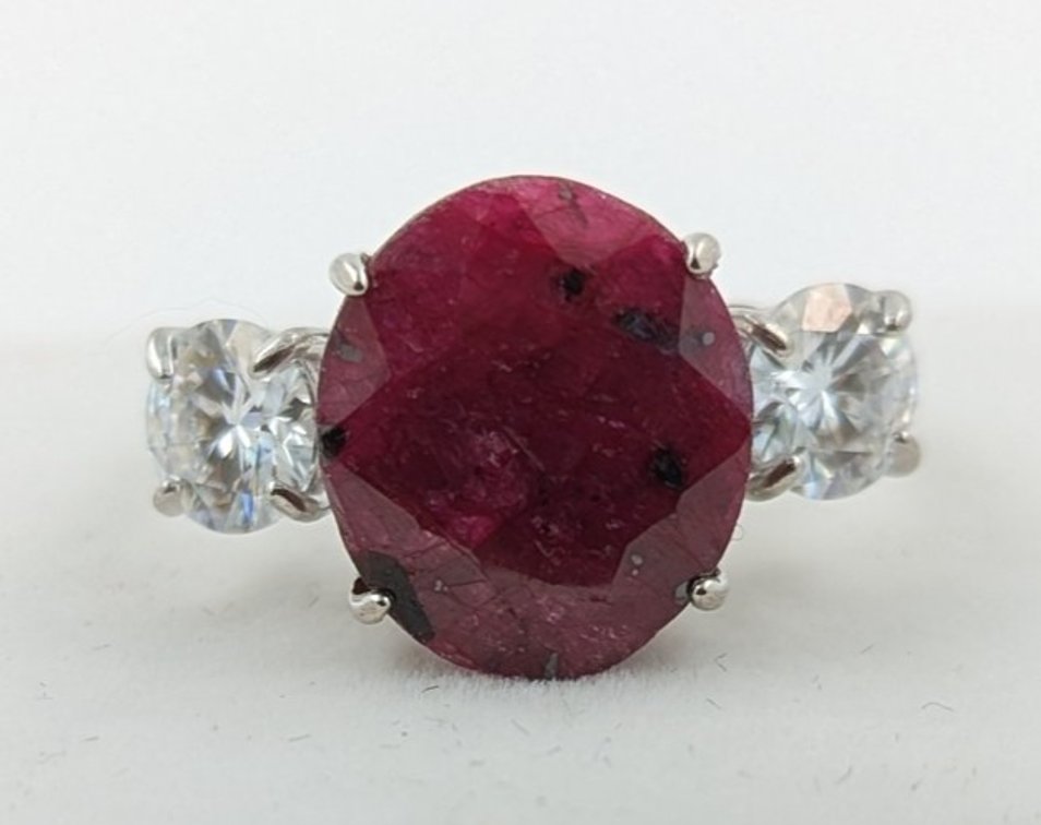4.7 ct Certified Silver Ruby gemstone Ring ($6,561 Appraisal)