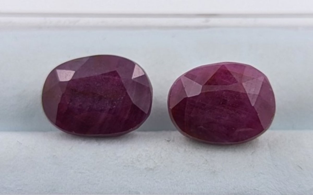10.65 ct Certified Madagascar Ruby gemstone pair ($8,650 Appraisal)