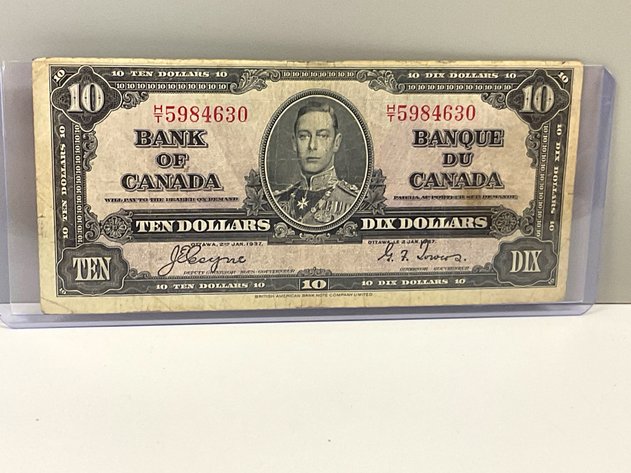 Image for 1937 $10 King George VI Canadian Note