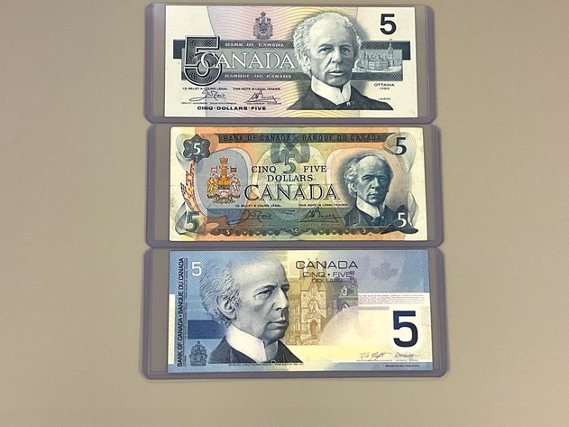 Image for 1979, 1986 & 2002 Five Dollar Bills
