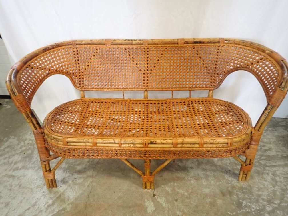 Bamboo-Cane Loveseat