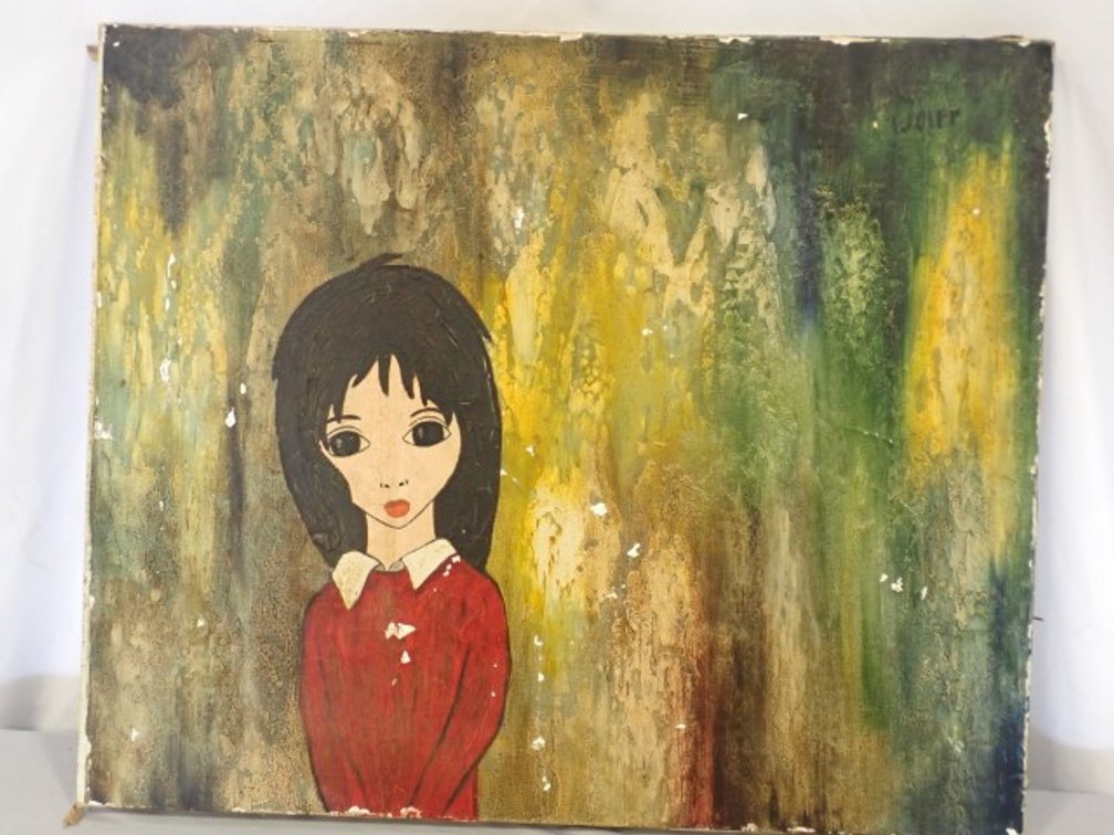 Big Eyes 1960s Oil Painting