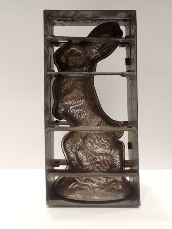 Cast Metal Easter Bunny Chocolate Mold with Frame