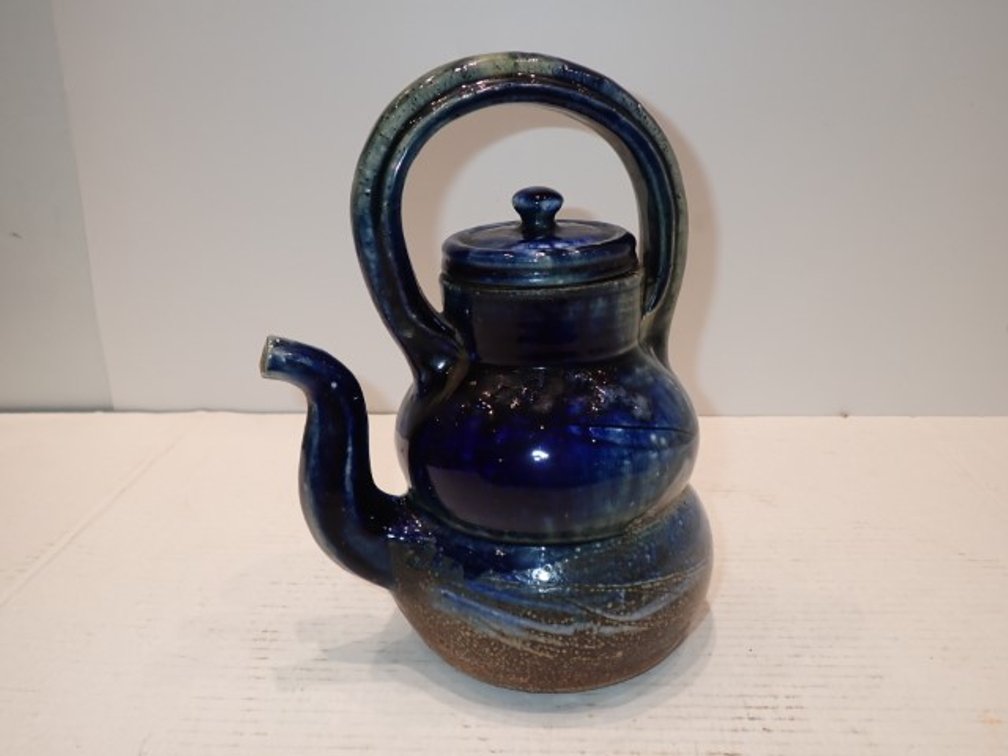 Signed Studio Pottery Cobalt Blue Stoneware