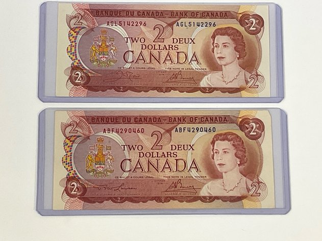 Image for Pair of 1974 $2 Canadian Notes