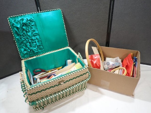 Image for Woven Sewing Basket plus