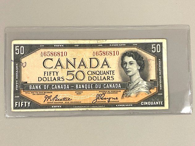 Image for 1954 Canadian $50 Note.