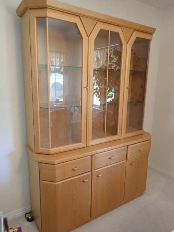 German Oak Display Cabinet