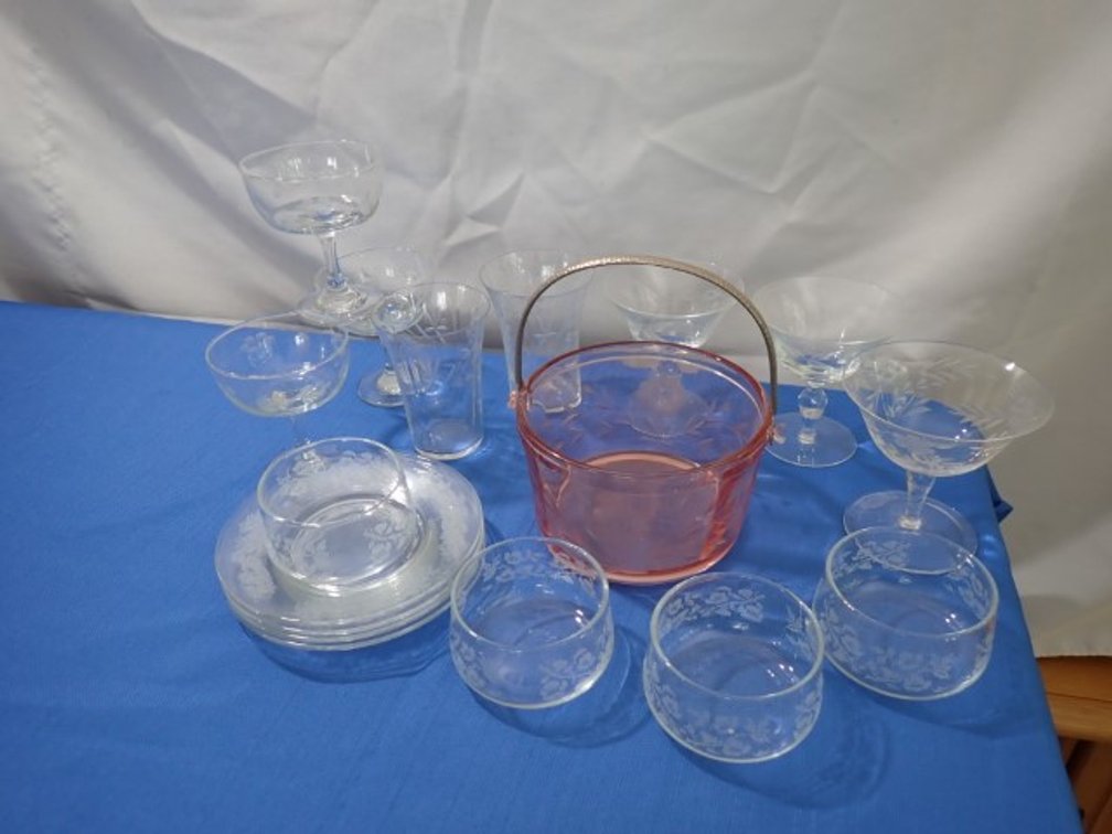 Etched Glass and Cornflower