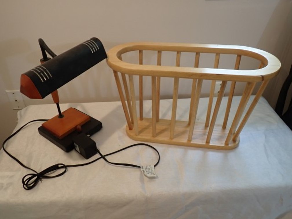 Magazine Rack and Lamp
